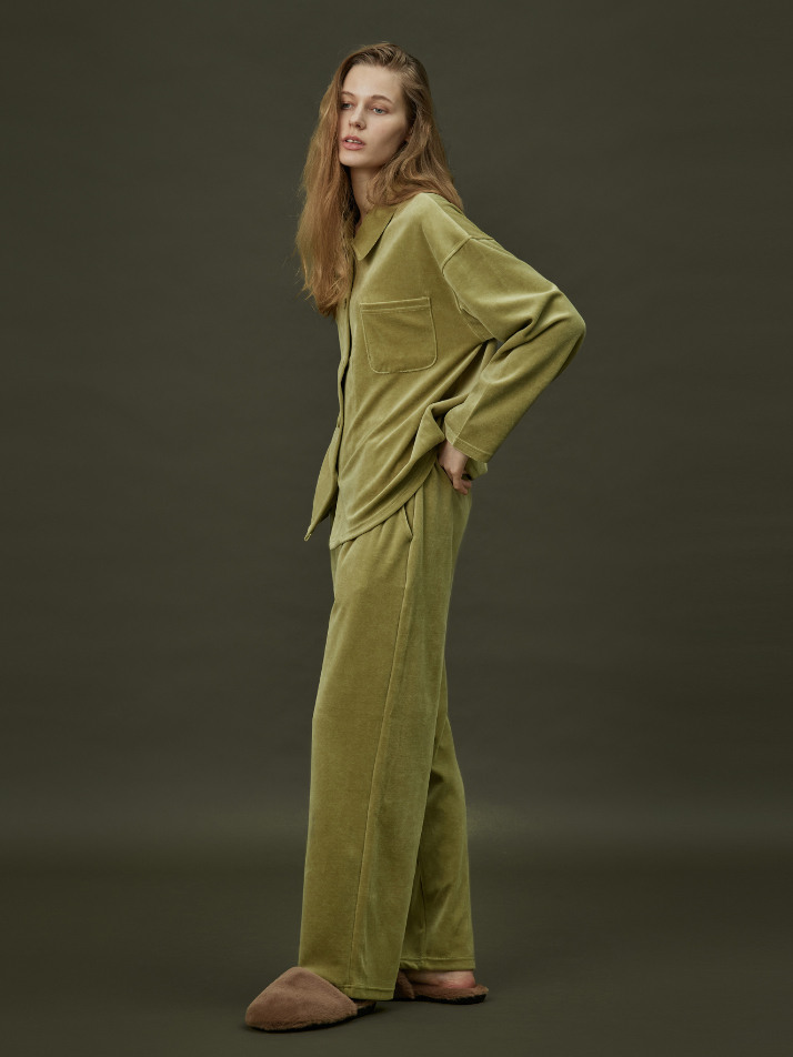 VELOUR PAJAMA SET_mild green (women)