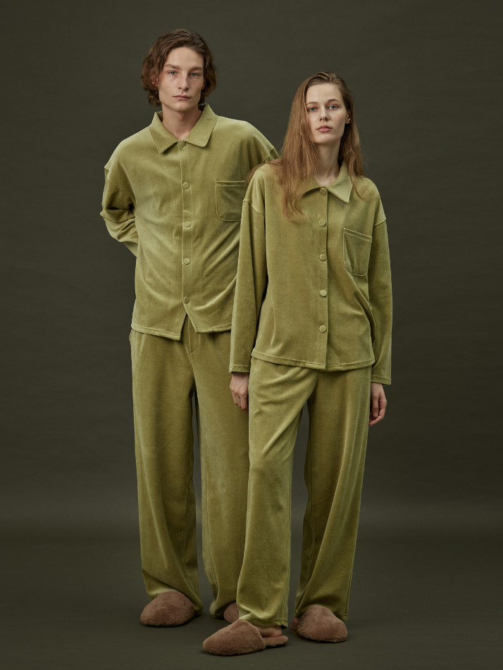 VELOUR PAJAMA SET_mild green (women)