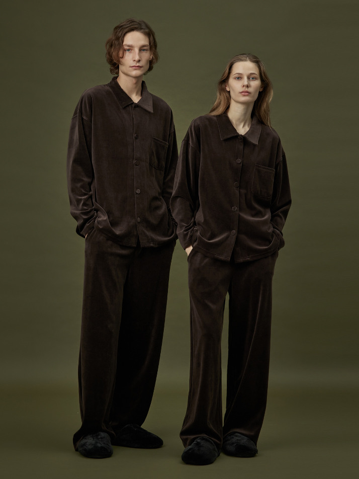 VELOUR PAJAMA SET_double brown (women)