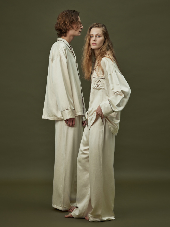 CLASSIC PAJAMA COUPLE SET_champagne