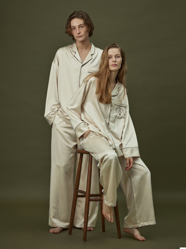 CLASSIC PAJAMA COUPLE SET_champagne