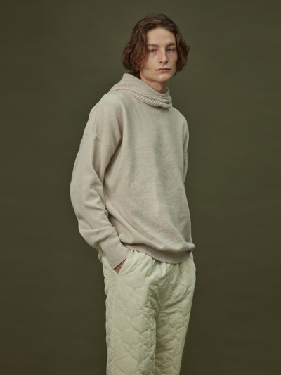 HOODIE KNIT_milktea (men)