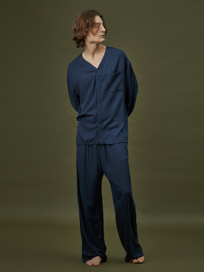 COZY PAJAMA SET_soft navy