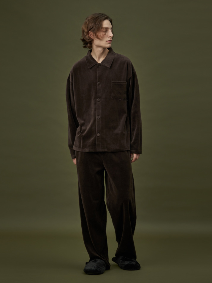 VELOUR PAJAMA SET_double brown (men)