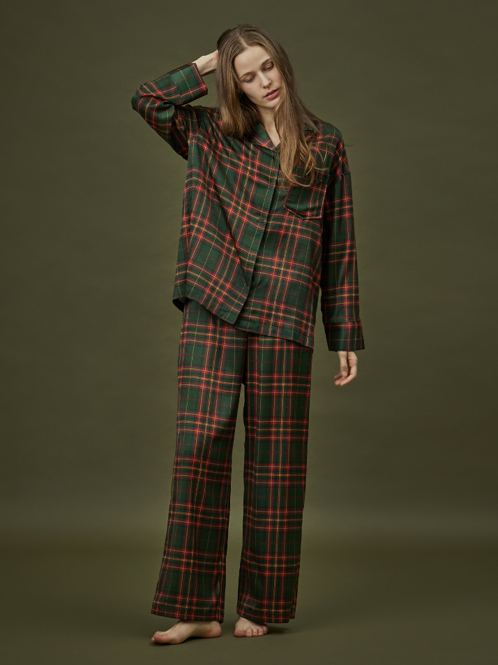 CLASSIC ROUND PAJAMA SET_holly check