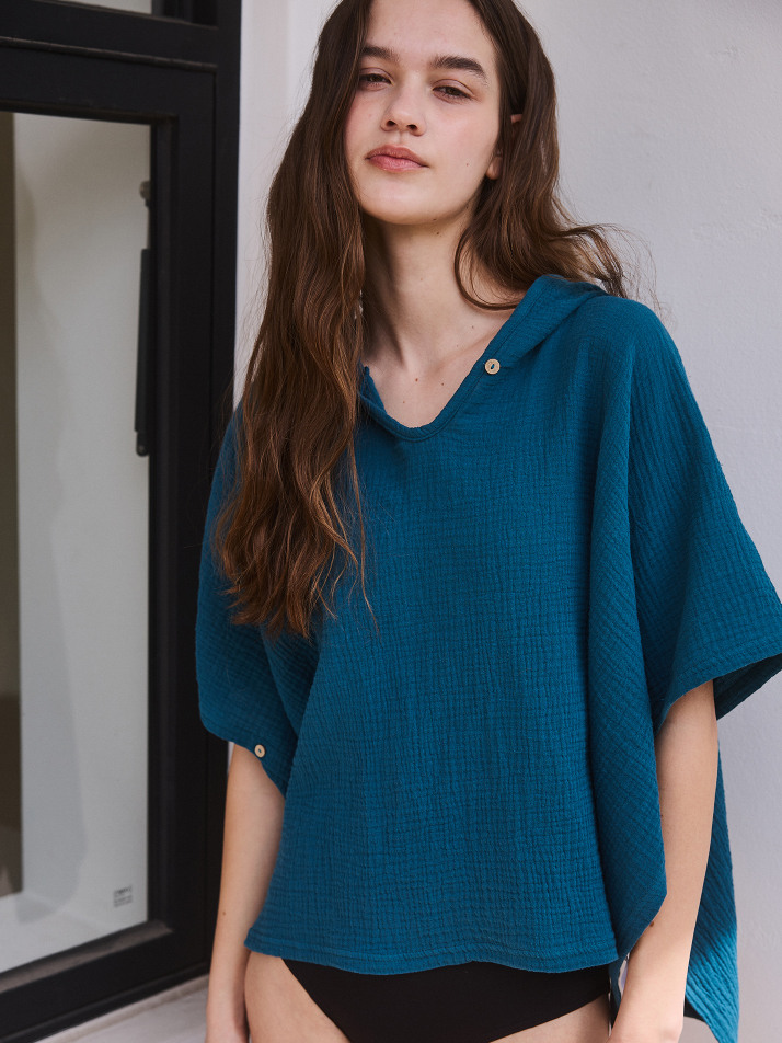 BEACH HOOD CAPE_teal green (women)