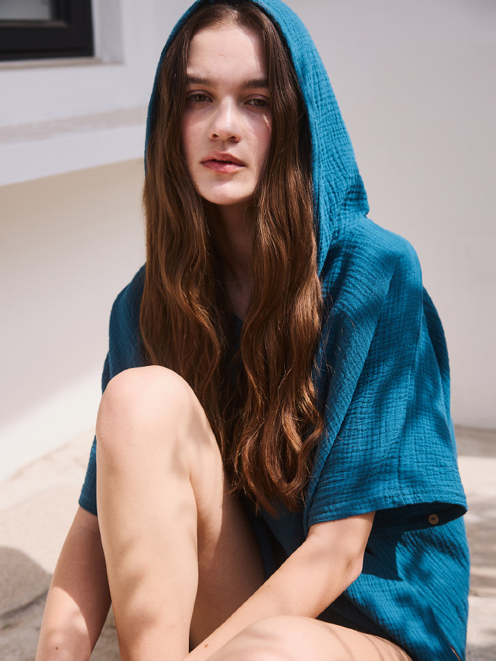 BEACH HOOD CAPE_teal green (women)