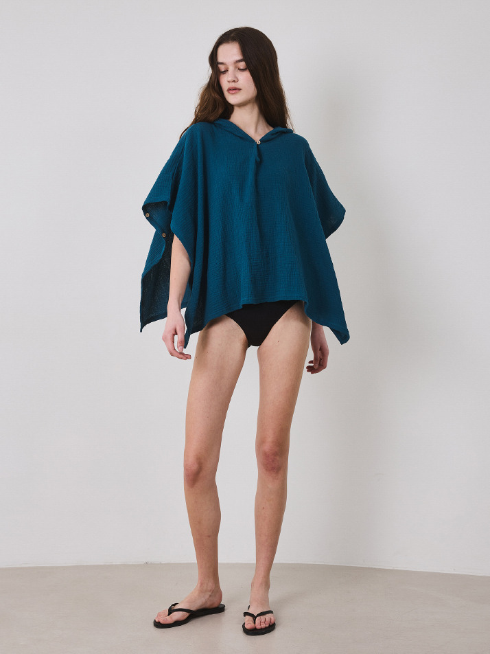 BEACH HOOD CAPE_teal green (women)