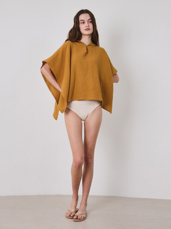 BEACH HOOD CAPE_mustard (women)