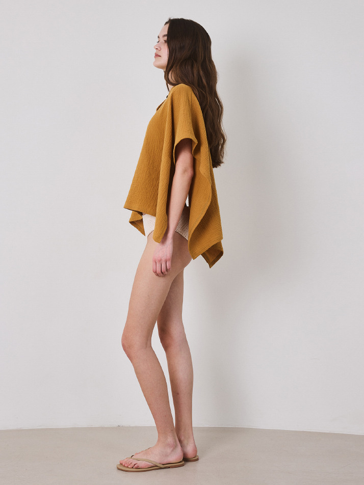 BEACH HOOD CAPE_mustard (women)