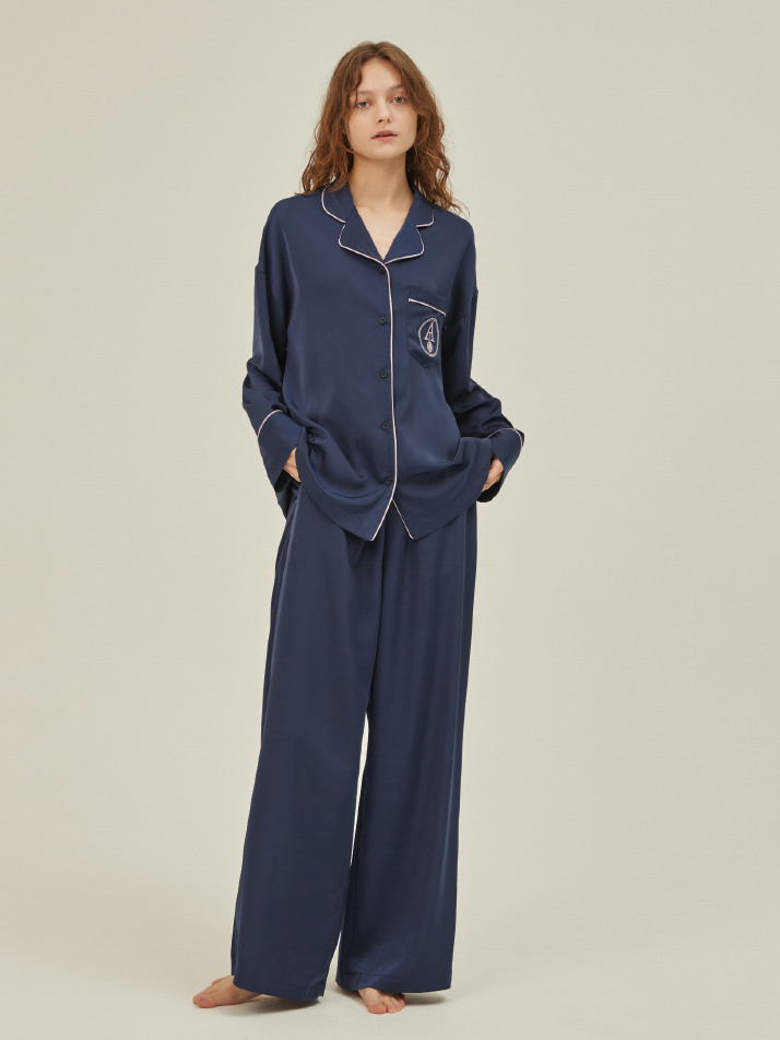 CLASSIC ROUND PAJAMA SET_royal navy