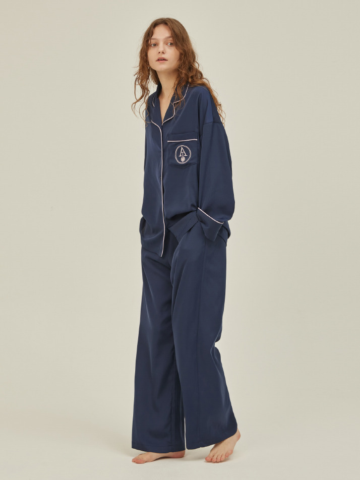 CLASSIC ROUND PAJAMA SET_royal navy