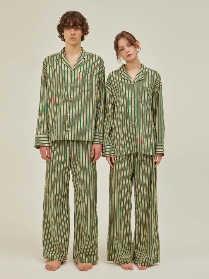 CLASSIC PAJAMA COUPLE SET_day stripe (cotton)