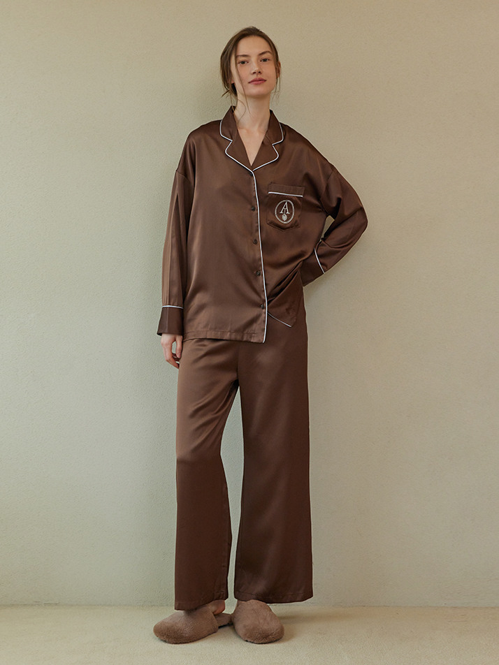 CLASSIC ROUND PAJAMA SET_chocolate