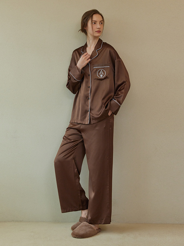 CLASSIC ROUND PAJAMA SET_chocolate