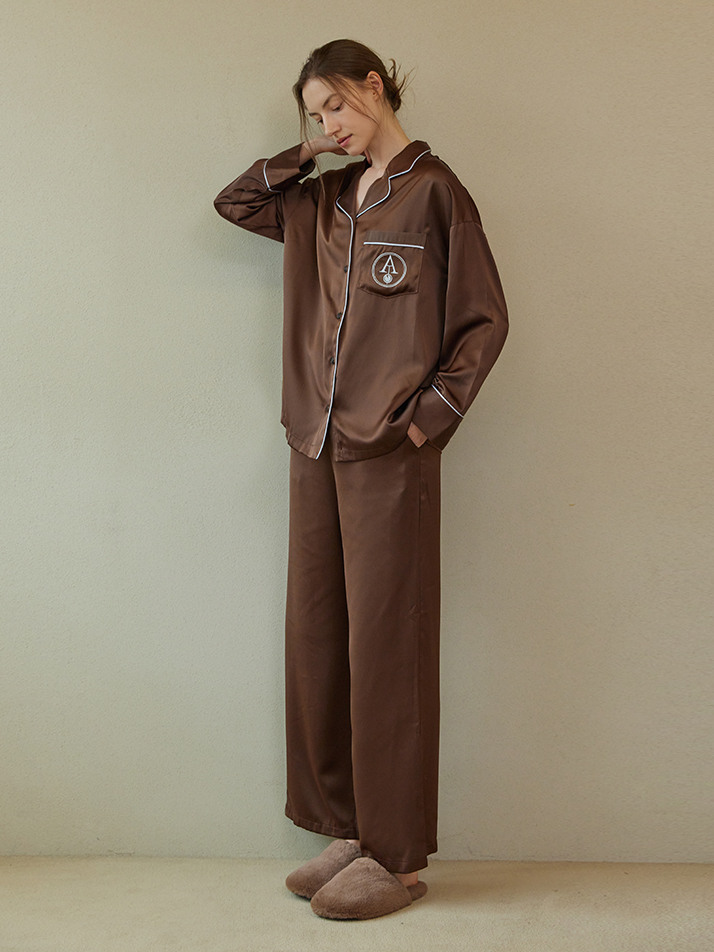 CLASSIC ROUND PAJAMA SET_chocolate