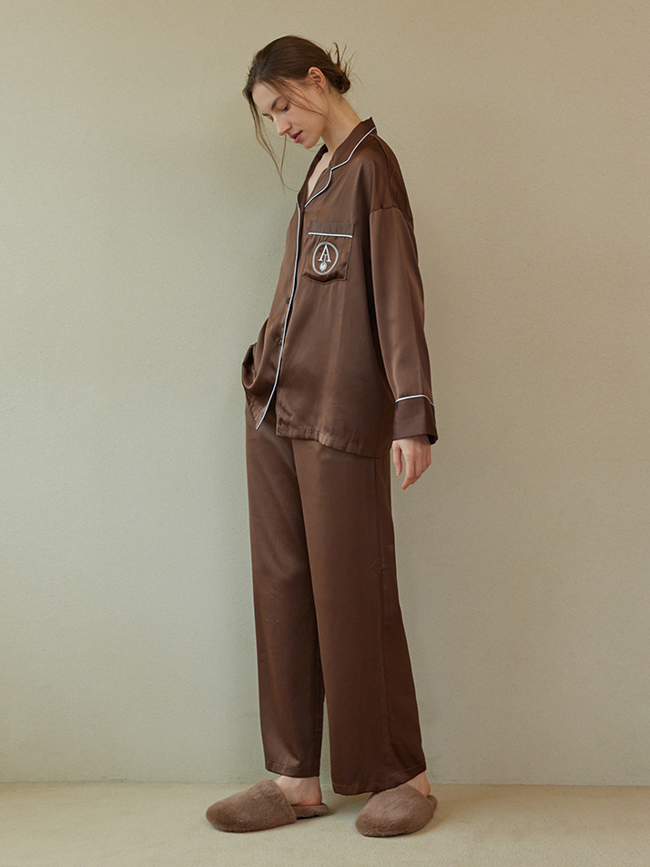 CLASSIC ROUND PAJAMA SET_chocolate