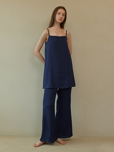 LONG SLIP PAJAMA SET_royal navy