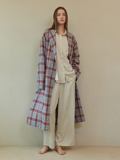 CLASSIC LONG ROBE_whisper check (women)