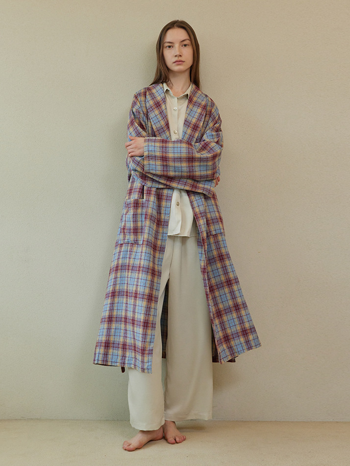 CLASSIC LONG ROBE_whisper check (women)
