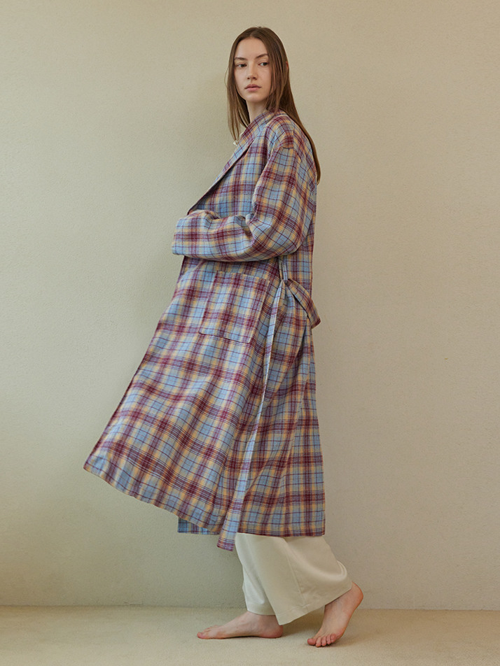 CLASSIC LONG ROBE_whisper check (women)