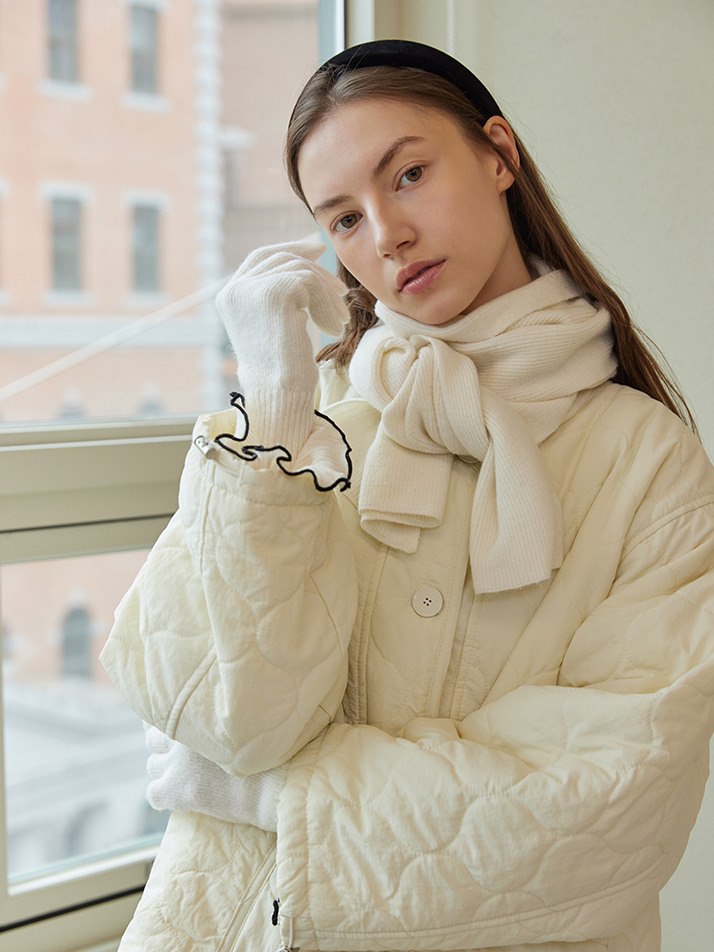 WOOL KNIT GLOVES_ivory