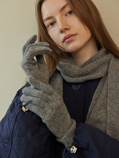 WOOL KNIT GLOVES_grey