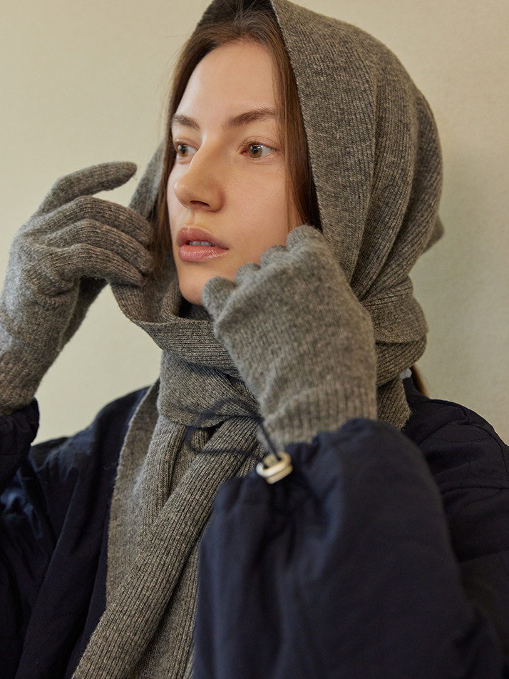 WOOL KNIT GLOVES_grey