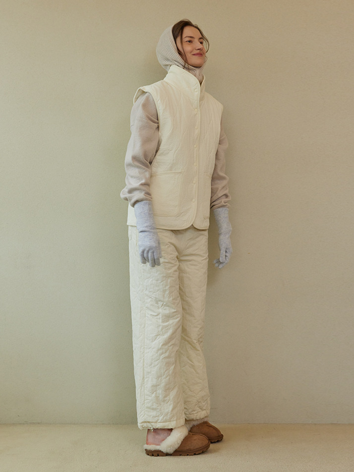 WOOL KNIT  GLOVES_ivory blue