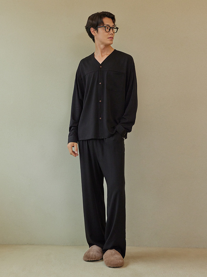 COZY PAJAMA SET_ebony black