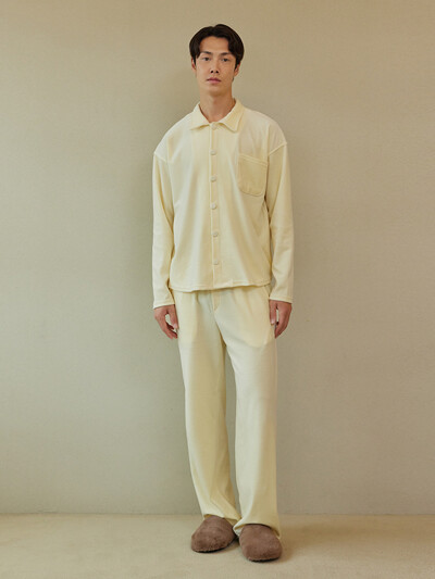 VELOUR PAJAMA SET_cream (men)