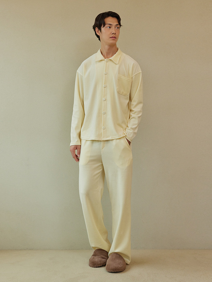 VELOUR PAJAMA SET_cream (men)