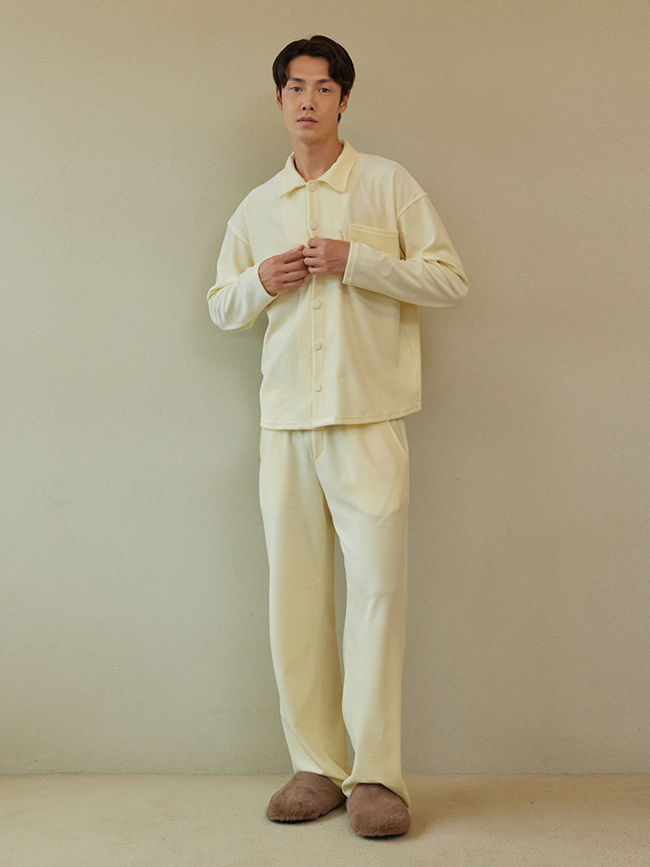 VELOUR PAJAMA SET_cream (men)