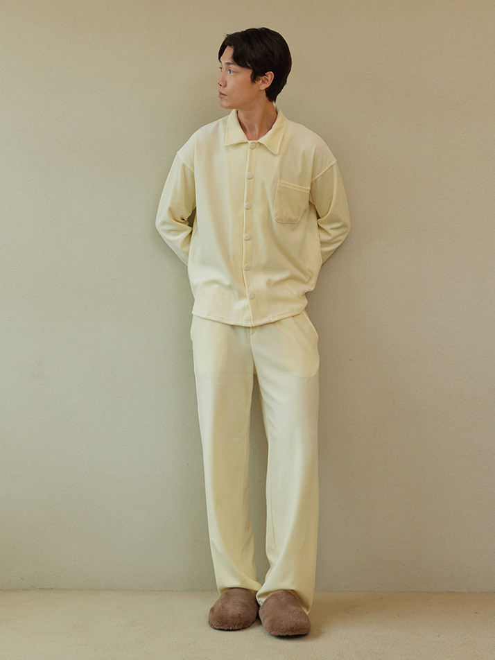 VELOUR PAJAMA SET_cream (men)