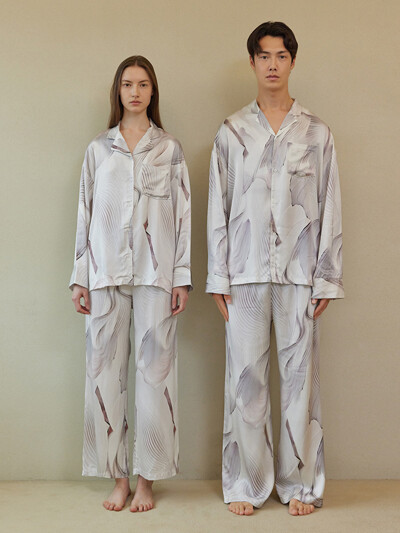 CLASSIC PAJAMA COUPLE SET_gentle wave