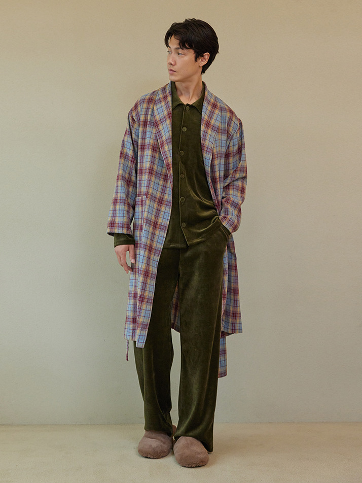 CLASSIC LONG ROBE_whisper check (men)