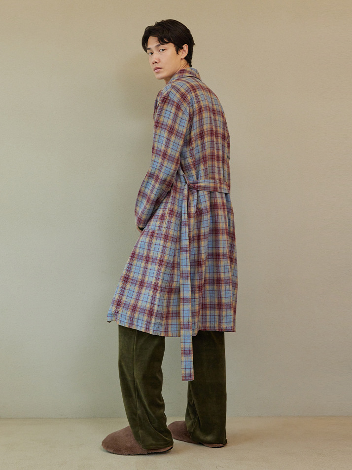 CLASSIC LONG ROBE_whisper check (men)