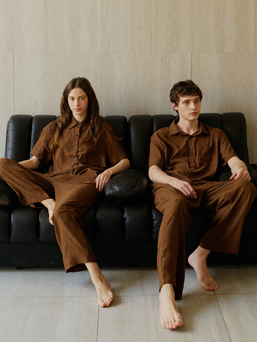 FIRST PAJAMA COUPLE SET_brown