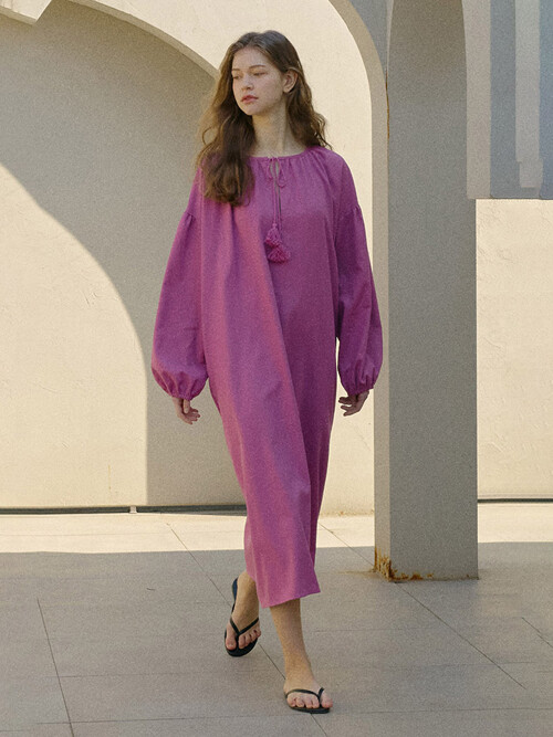 TESSEL VOLUME LONG ONEPIECE_rose purple
