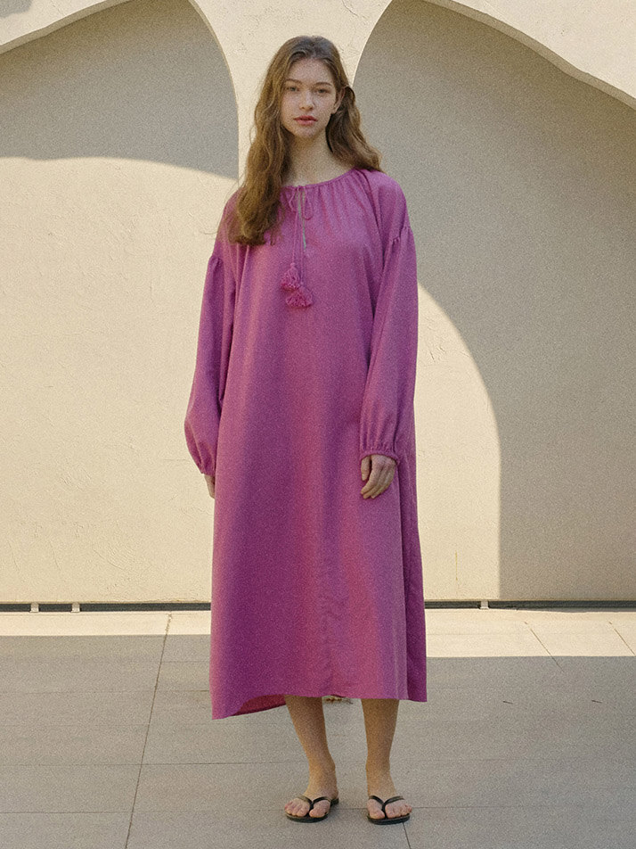 TESSEL VOLUME LONG ONEPIECE_rose purple
