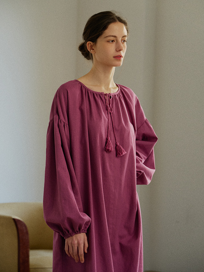 TESSEL VOLUME LONG ONEPIECE_rose purple