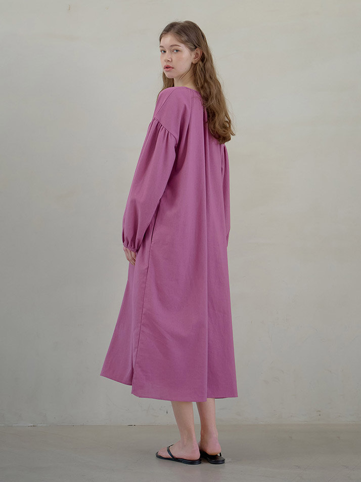 TESSEL VOLUME LONG ONEPIECE_rose purple