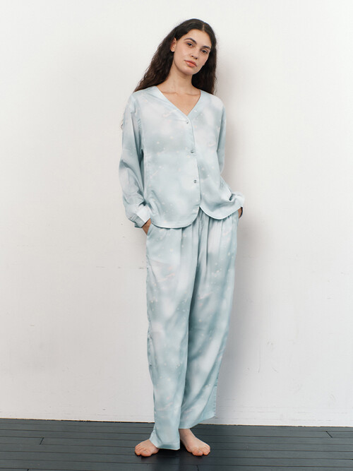 COZY ROUND PAJAMA SET_sunshine blue