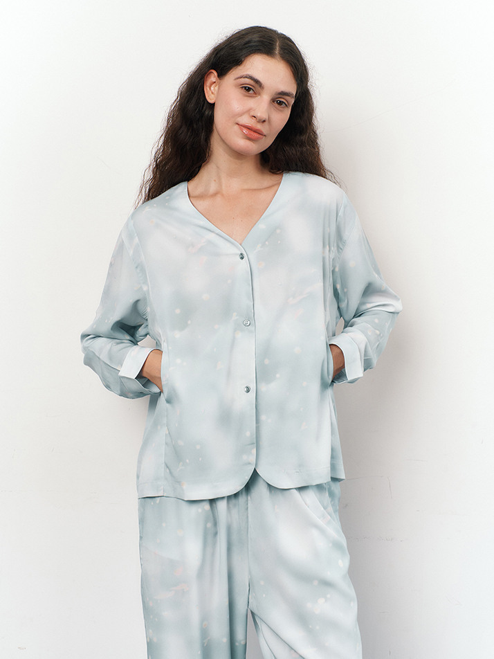 COZY ROUND PAJAMA SET_sunshine blue