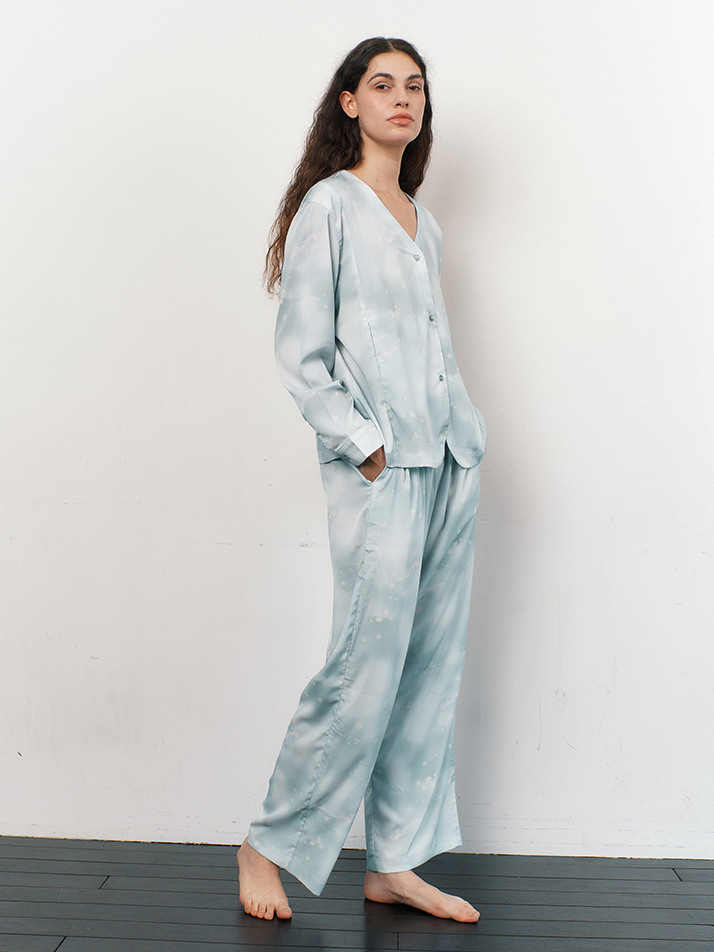 COZY ROUND PAJAMA SET_sunshine blue