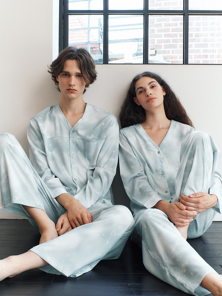 COZY ROUND PAJAMA SET_sunshine blue