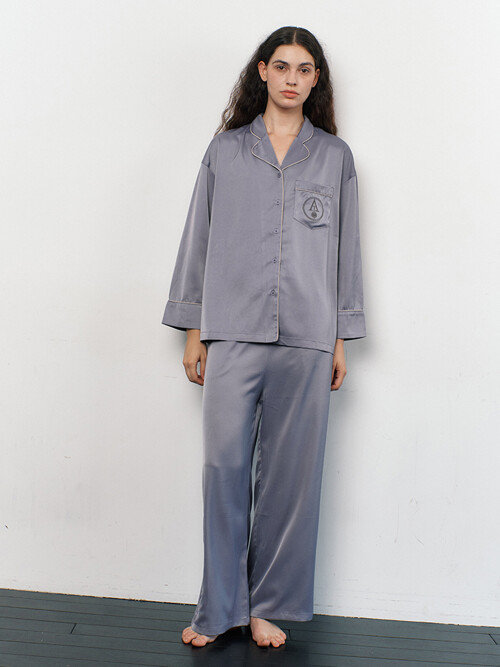 CLASSIC ROUND PAJAMA SET_ash violet