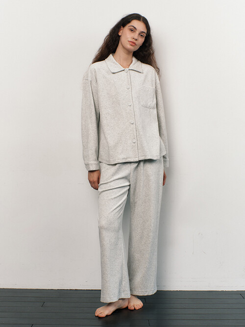 VELOUR PAJAMA SET_melange (women)