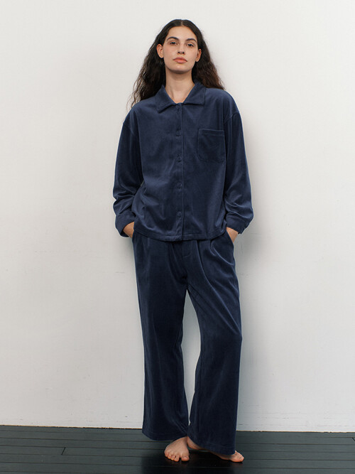 VELOUR PAJAMA SET_navy (women)