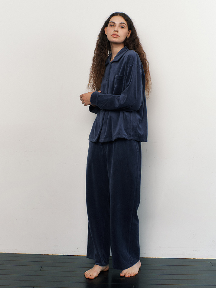 VELOUR PAJAMA SET_navy (women)